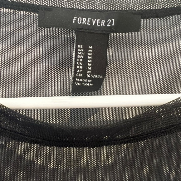 Forever 21 Black Sheer Long-Sleeve Top - Picture 2 of 2